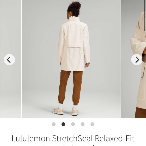 EUC StretchSeal Relaxed-Fit Long Rain Jacket white opal size 4 lululemon - Picture 12 of 16